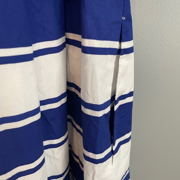 NWOT MILLY for DesigNation Striped Pleated Nautical Shirt Dress Size 6 - Picture 7 of 12